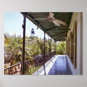 Poster Hemingway House Balcon avec vue sur le phare