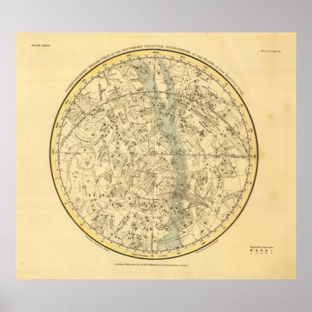 Poster Hémisphère céleste du Sud (Devant)