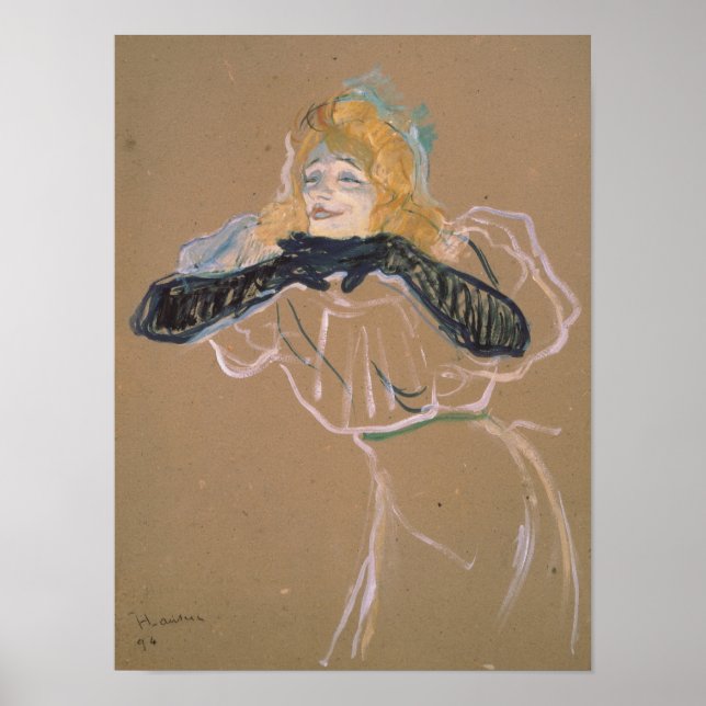 Poster Henri de Toulouse-Lautrec | Yvette Guilbert singi (Devant)