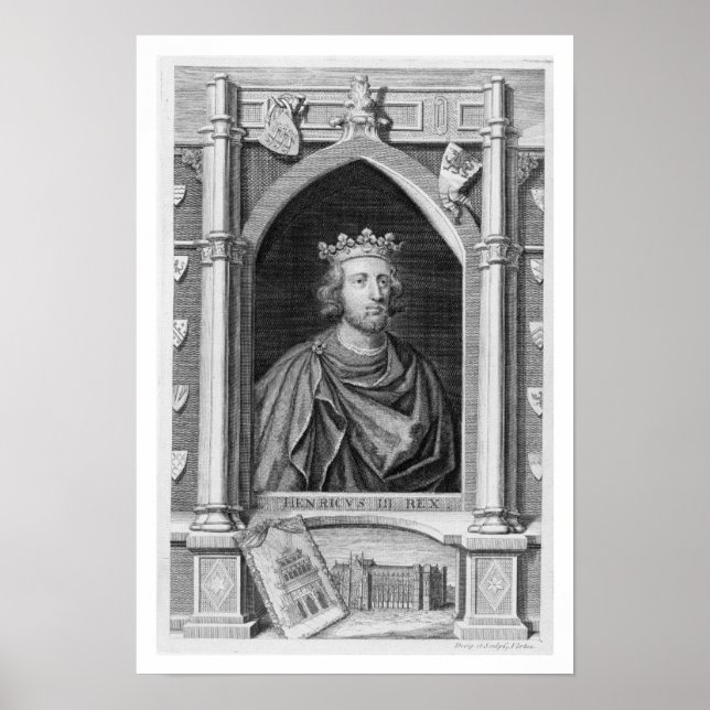 Poster Henri III (1207-72) Roi d'Angleterre de 1216, eng (Devant)