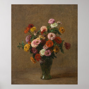 Poster Henri Latour - Zinnias