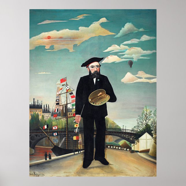 Poster Henri Rousseau - Paysage de mon portrait (Devant)
