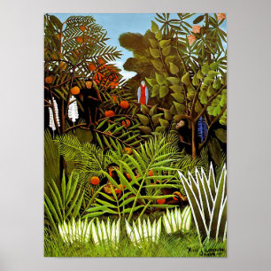 Poster Henri Rousseau - Paysage exotique Jungle Art