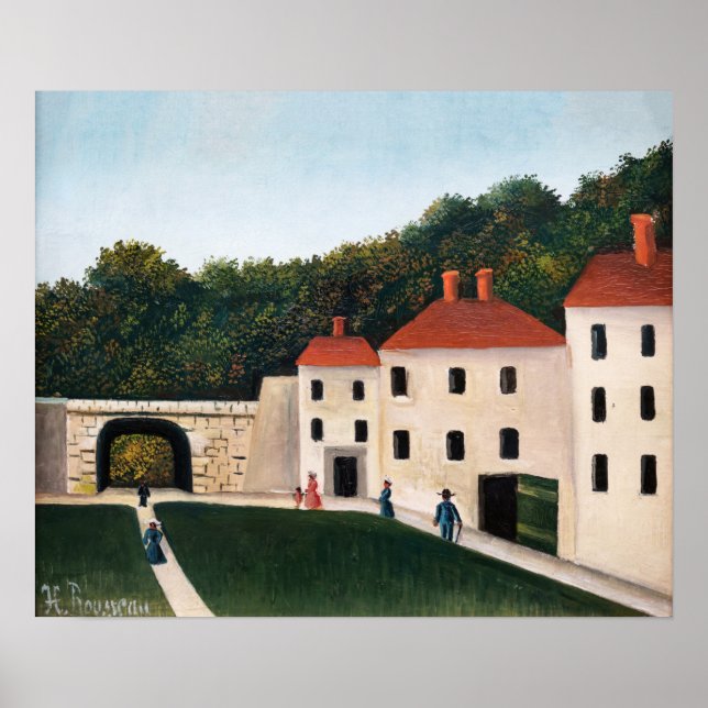 Poster Henri Rousseau - Promeneurs dans un parc (Devant)