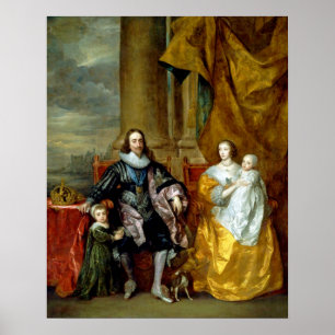 Poster Henrietta Maria et Charles I de Van Dyck