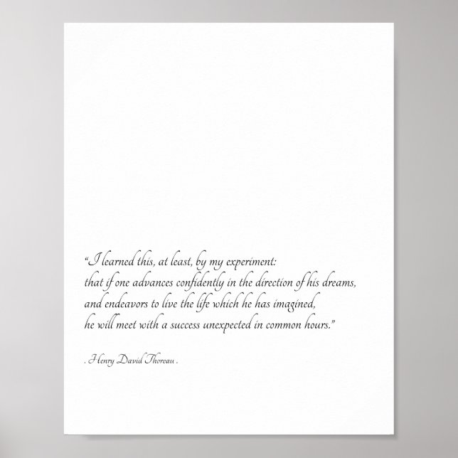 Poster Henry David Thoreau Citation Inspirationnelle Art (Devant)