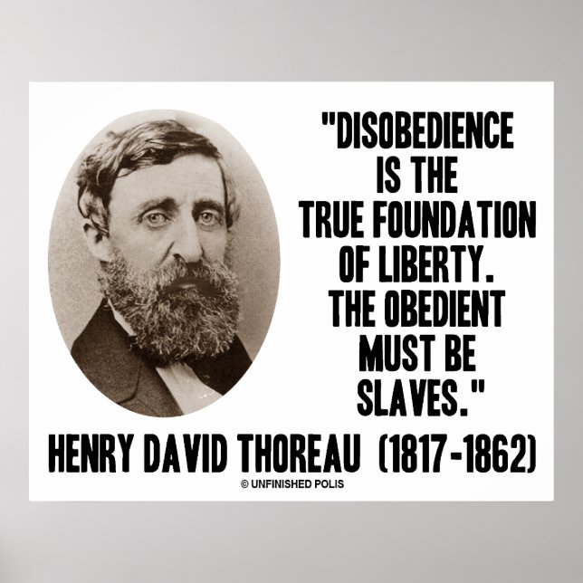 Poster Henry David Thoreau Désobéissance Vraie Liberté (Devant)