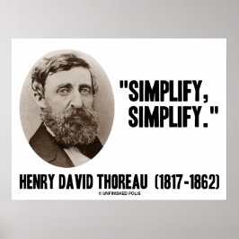 Poster Henry David Thoreau Simplifier la soumission