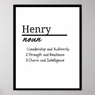 Poster Henry, Garçon Nom Personnalisé Définition