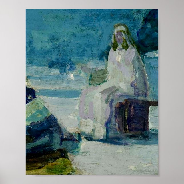 Poster Henry Ossawa Tanner Étude Pour Le Christ Et Nicode (Devant)