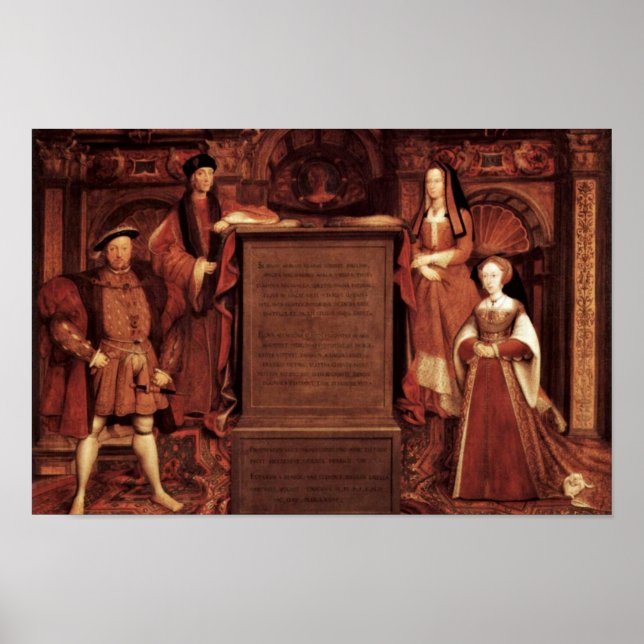 Poster Henry Vii, Elizabeth Of York, Henry Viii Et Jane (Devant)