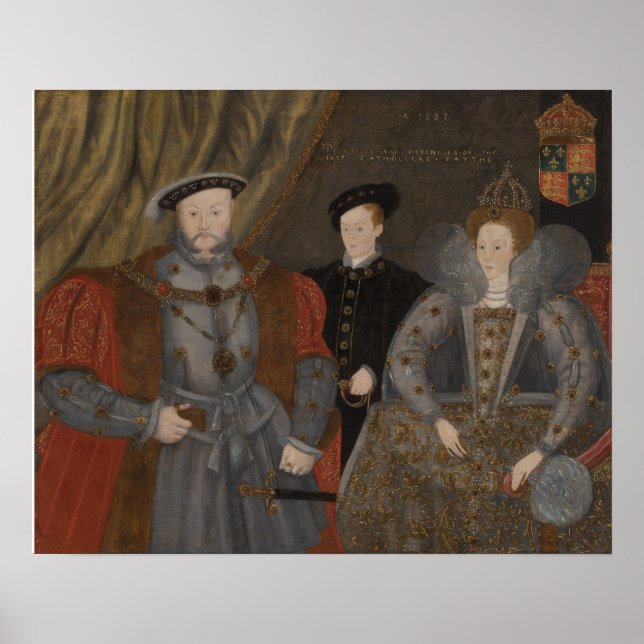 Poster Henry VIII, Elizabeth I et Edward VI (Devant)