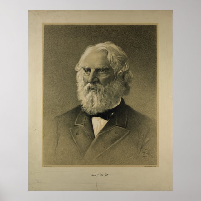 Poster Henry W. Longfellow Portrait (1888) (Devant)