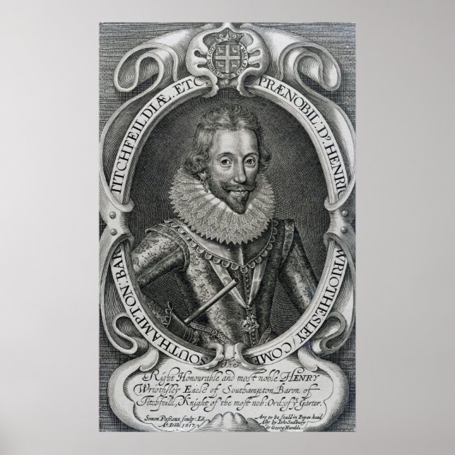 Poster Henry Wriothesley, 3e comte de Southampton, 1617 (Devant)
