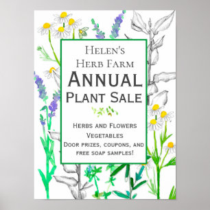 Poster Herb Agritourisme Jardin Plante Vente d'entreprise