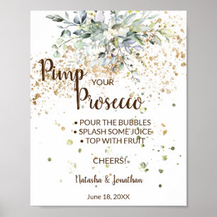 Poster Herbal Pimp votre Fête des mariées Prosecco Signer