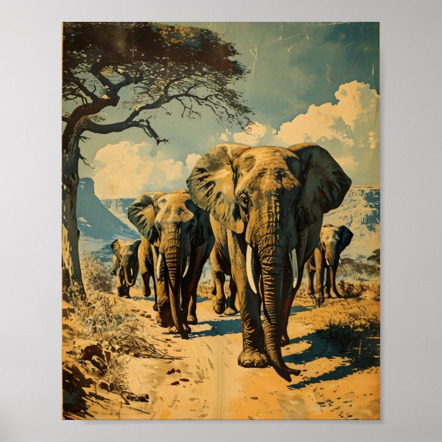 Poster Herbe d'éléphants Vintage (Devant)