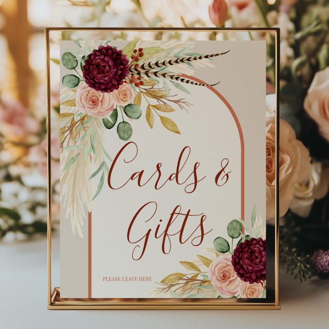 Poster Herbe des Pampas Bohème Rustique Carte et Cadeau e (Créateur téléchargé)