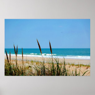 Poster Herbe dunaire et l'Océan Atlantique