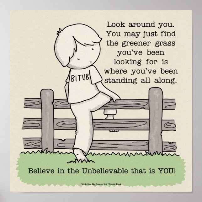 Poster Herbe plus verte (Devant)