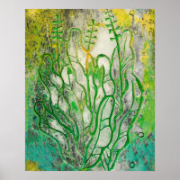Herbes d'été, fleurs sauvages art floral vert jaun