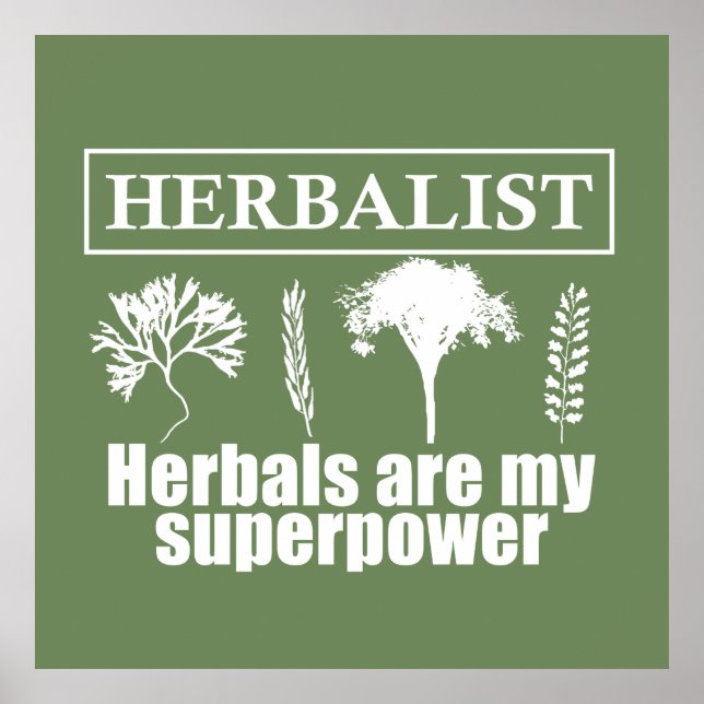 Poster herbes herboristes sont ma superpuissance (Devant)