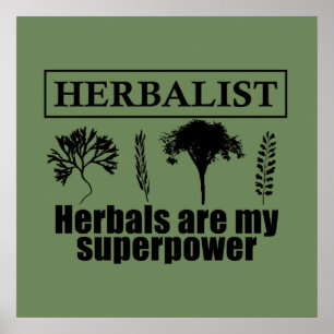 Poster herbes herboristes sont ma superpuissance