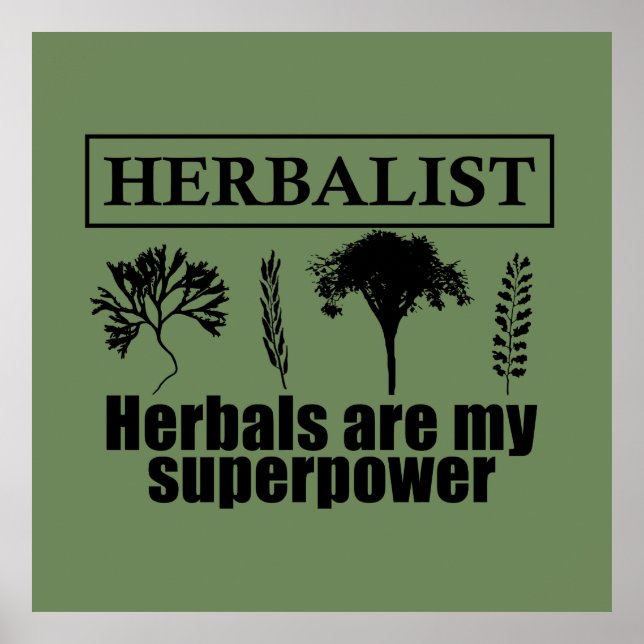 Poster herbes herboristes sont ma superpuissance (Devant)