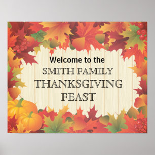 Poster Herbst / Erntedankfest Familienfestmahl