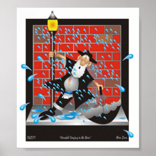 Poster Herchel chantant sous la pluie