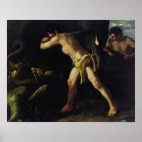 Hercules Combats avec l'hydre de Lérnaean