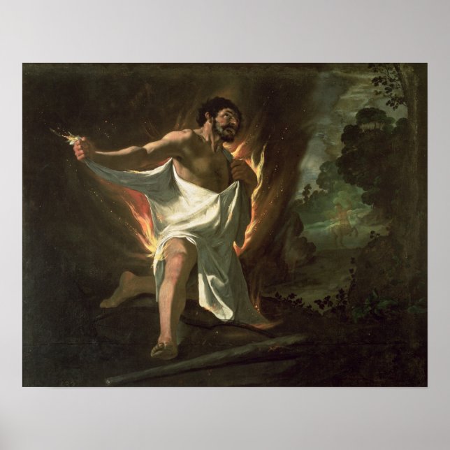 Poster Hercules Tears the Burning Robe, vers 1634 (Devant)