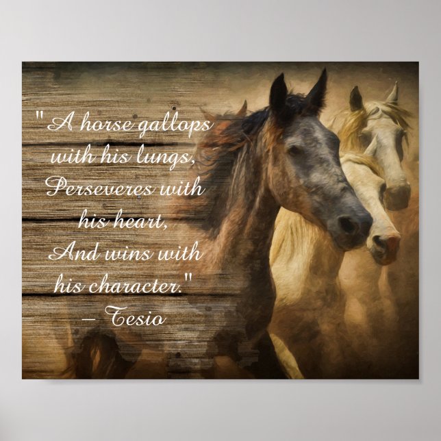 Poster Herd sauvage de chevaux Découpage Citation inspira (Devant)