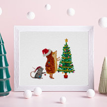Hérisson et Souris Arbre de Noël