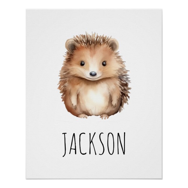 Poster Hérisson mignon ! Personnalisation neutre (Devant)