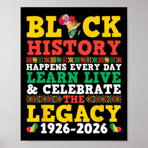 Poster Héritage de l'histoire noire 1926 2026 Apprendre e