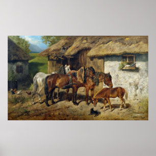 Poster Hermine Biedermann Chevaux harnachés au Stabl