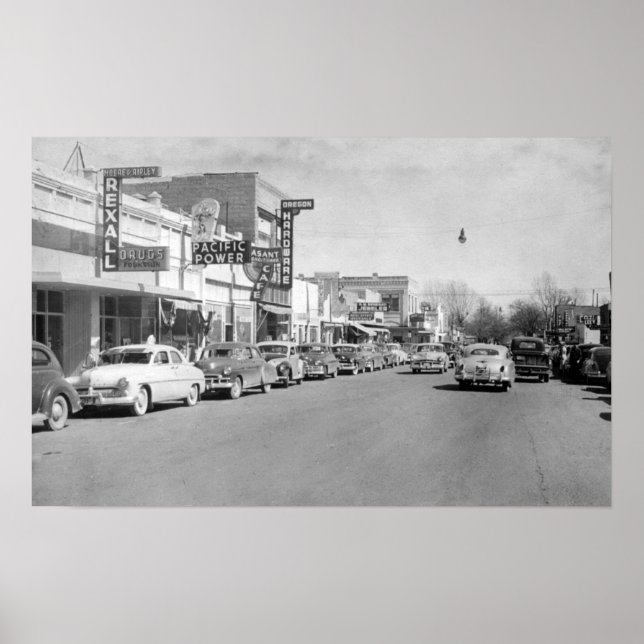 Poster Hermiston, Oregon Main Street View Photographie (Devant)