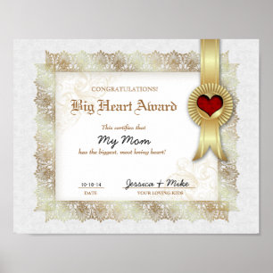 Poster Hero Heart Love Award de la meilleure maman