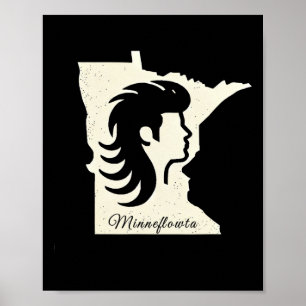 Poster Héros triplé Mn Hommes Cheveux de hockey Minnesota