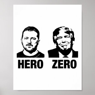 Poster Héros Zelensky Zéro Trump Soutenez L'Ukraine Souti