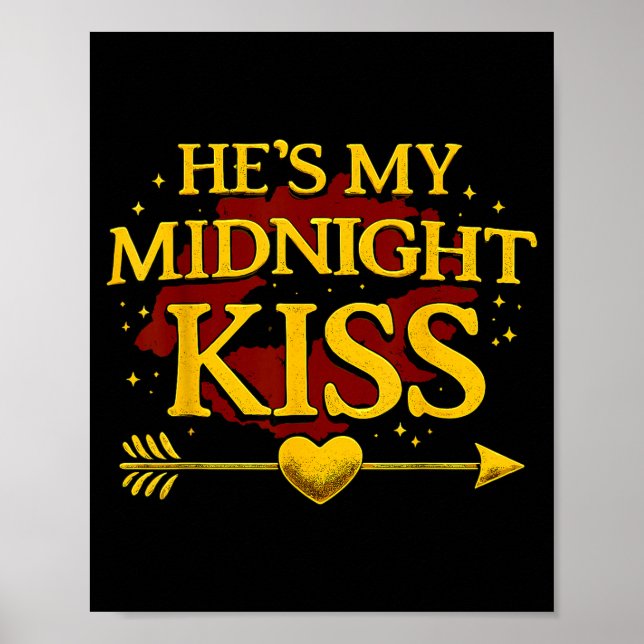 Poster He's My Midnight Kiss Matching Couples Valentine’s (Devant)