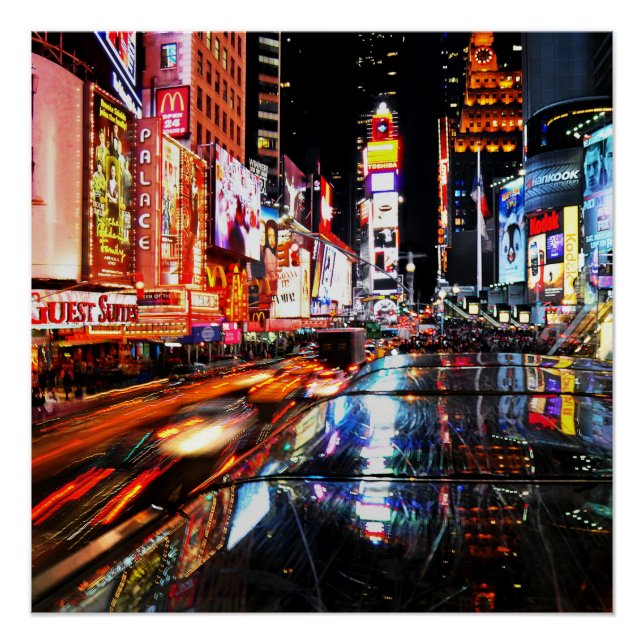 Poster Heure De New York Lumières Carré De Nuit (Devant)