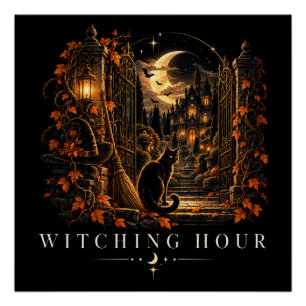 Poster Heure de Sorcellerie Gothique Halloween Sorcière