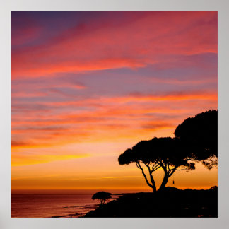 Poster Heure d'or Vue sur l'Algarve, coucher de soleil su