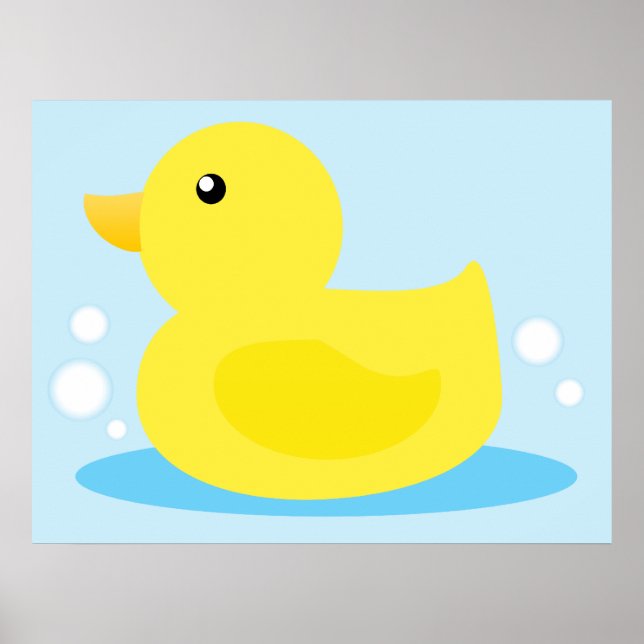 Poster Heure du bain Canard jaune (Devant)