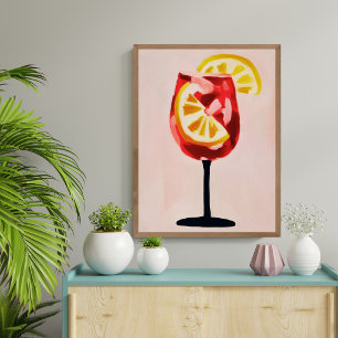 Poster Heure Heureuse Cocktail Italien Vintage Rétro Abst