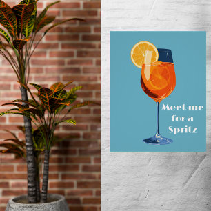 Poster Heure Heureuse Cocktail Italien Vintage Rétro Abst