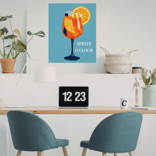 Poster Heure Heureuse Cocktail Italien Vintage Rétro Abst