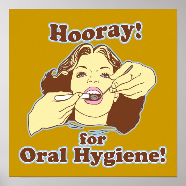 Poster Heure pour l'Hygiène Orale Retro (Devant)
